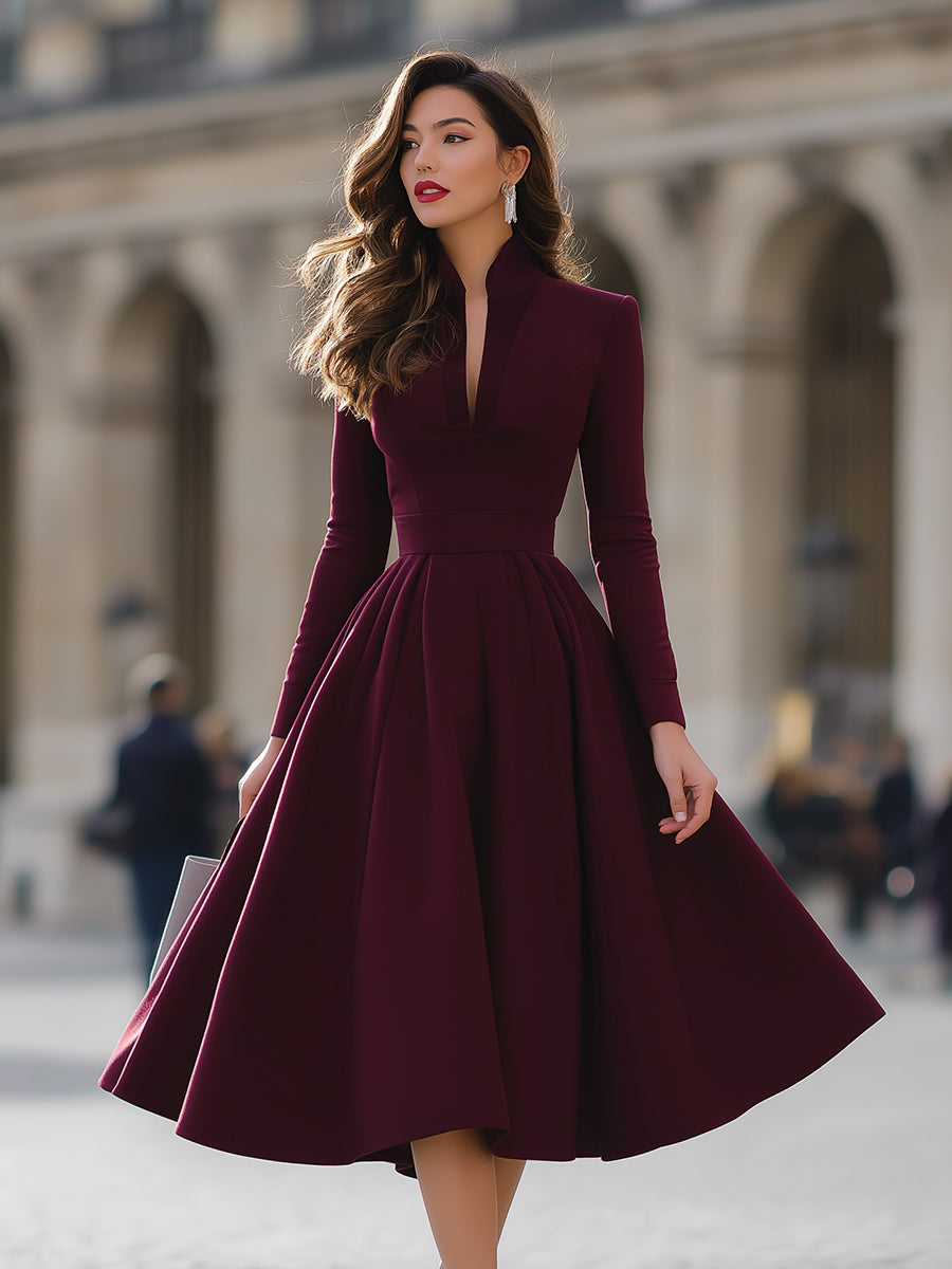 CIELO | V-Neck Midi Dress