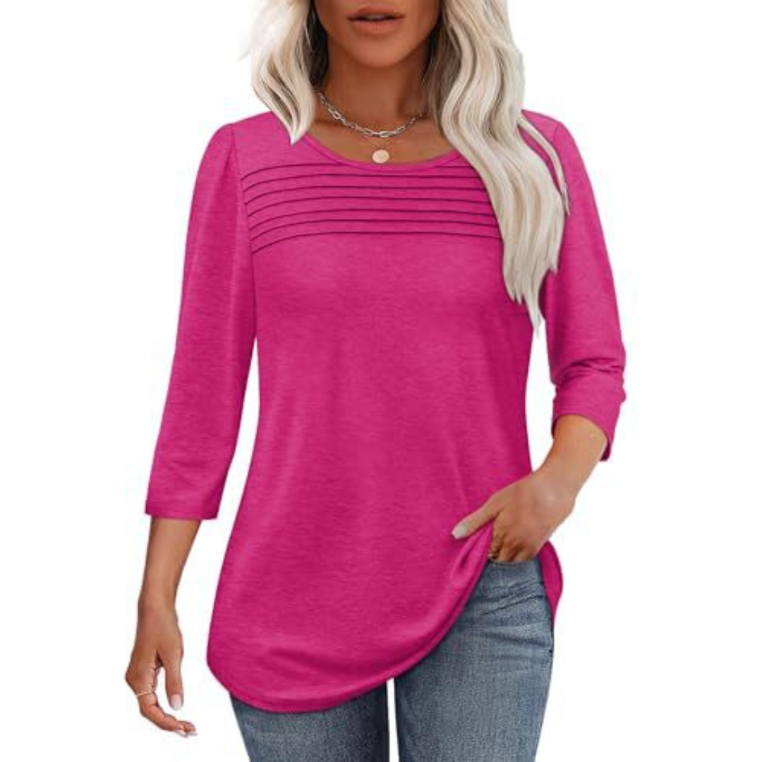 ALLISON | Top Primaverile Casual con Pieghe Frontali