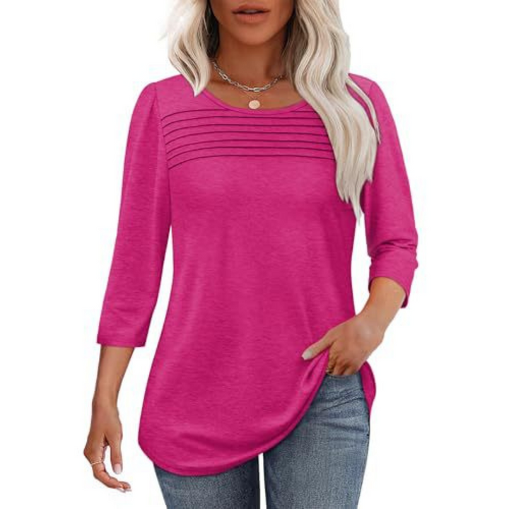 ALLISON | Top Primaverile Casual con Pieghe Frontali