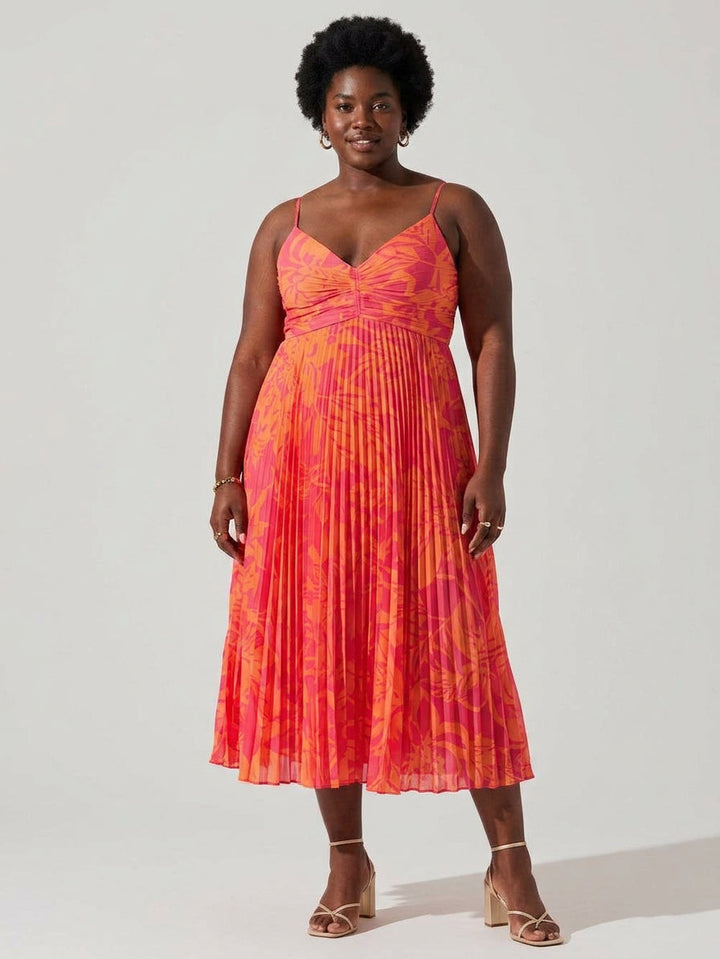 Heather | Collezione Midi Dress Elegante a Stampa Floreale Chic Costiero