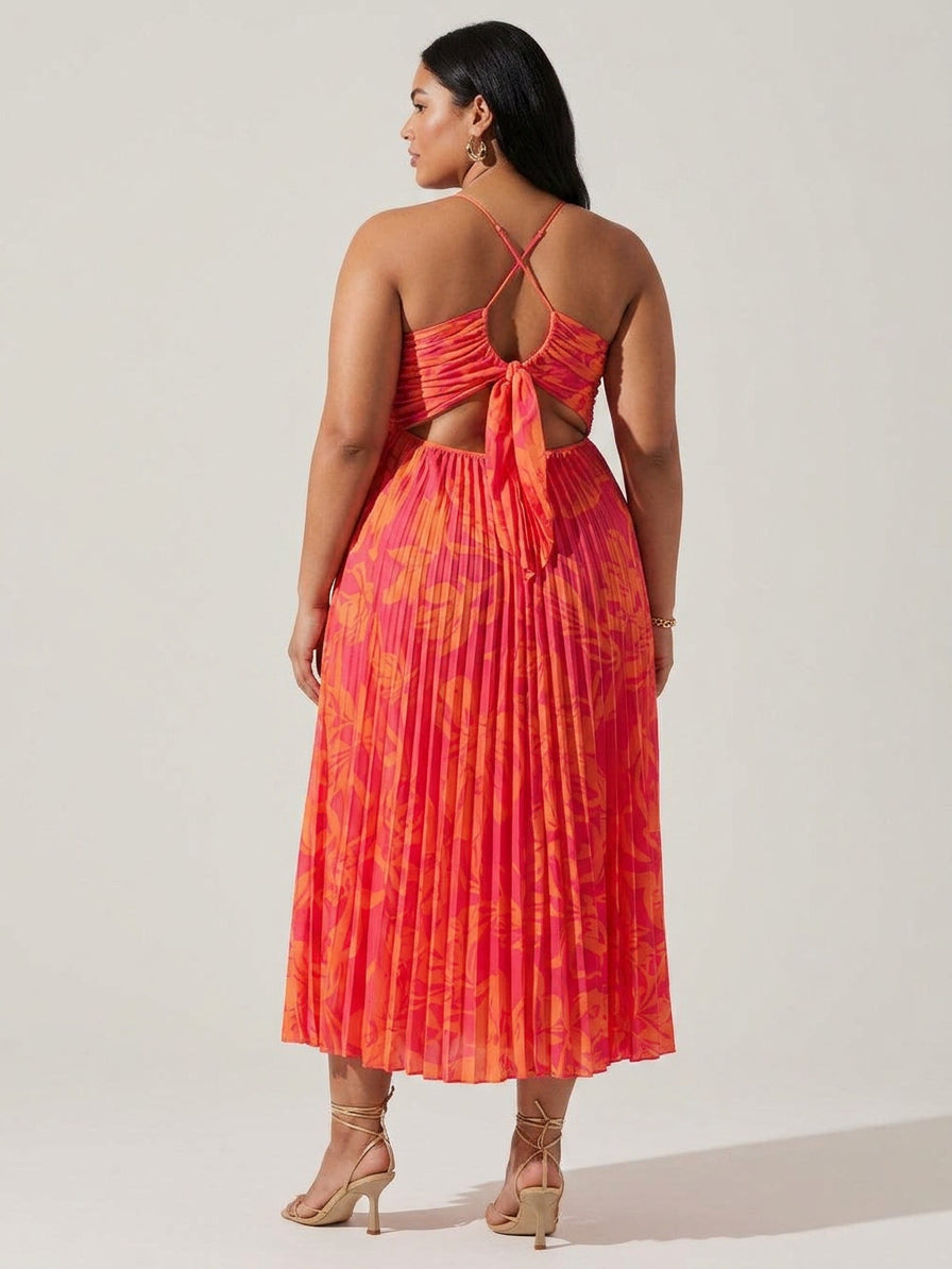 Heather | Collezione Midi Dress Elegante a Stampa Floreale Chic Costiero