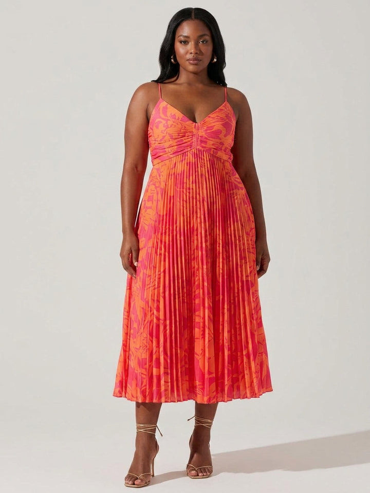 Heather | Collezione Midi Dress Elegante a Stampa Floreale Chic Costiero
