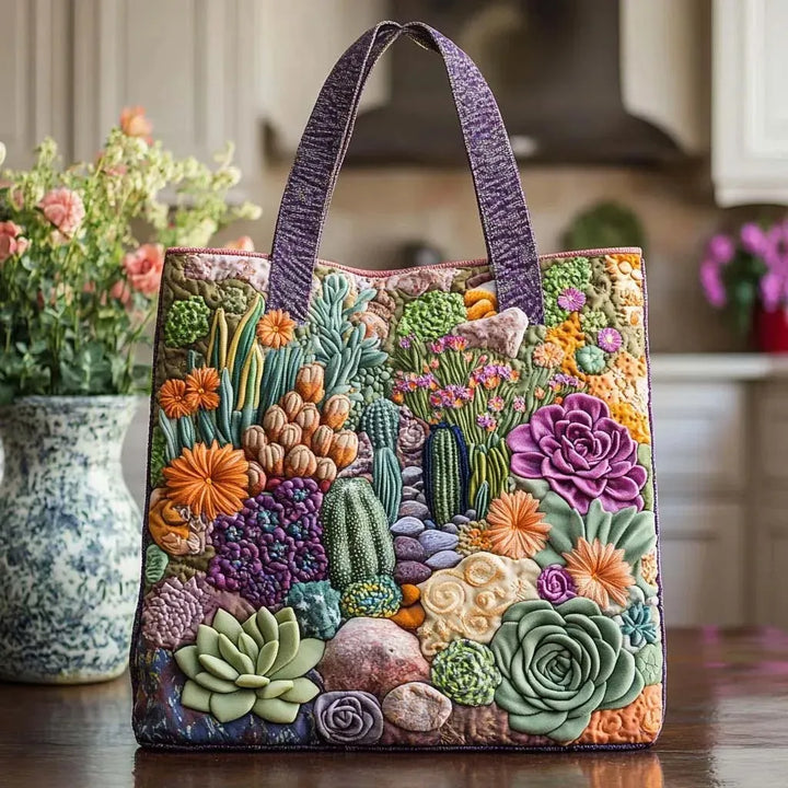 Borsa Tote Artigianale - Giardino di Succulente