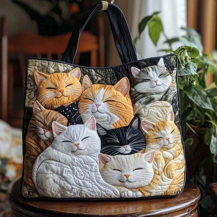 Borsa Artigianale Trapuntata - Gattini Che Dormono