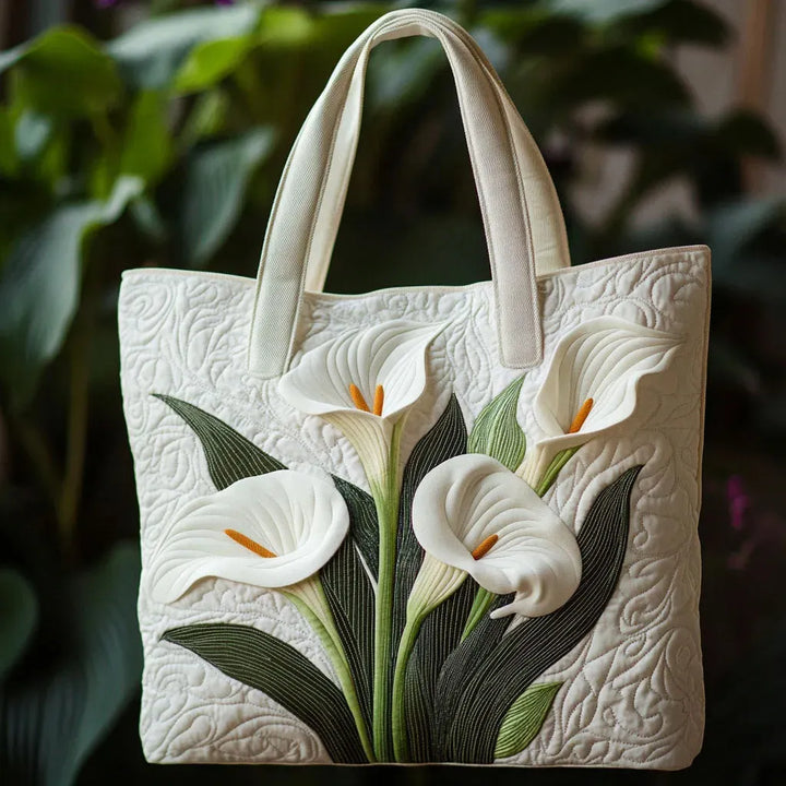 Borsa Artigianale Trapuntata - Gigli Bianchi