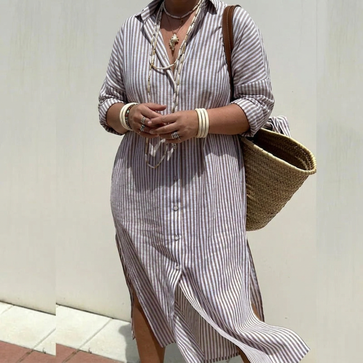 Harlow | Vestito Camicia in Lino con Bottoni per Donna