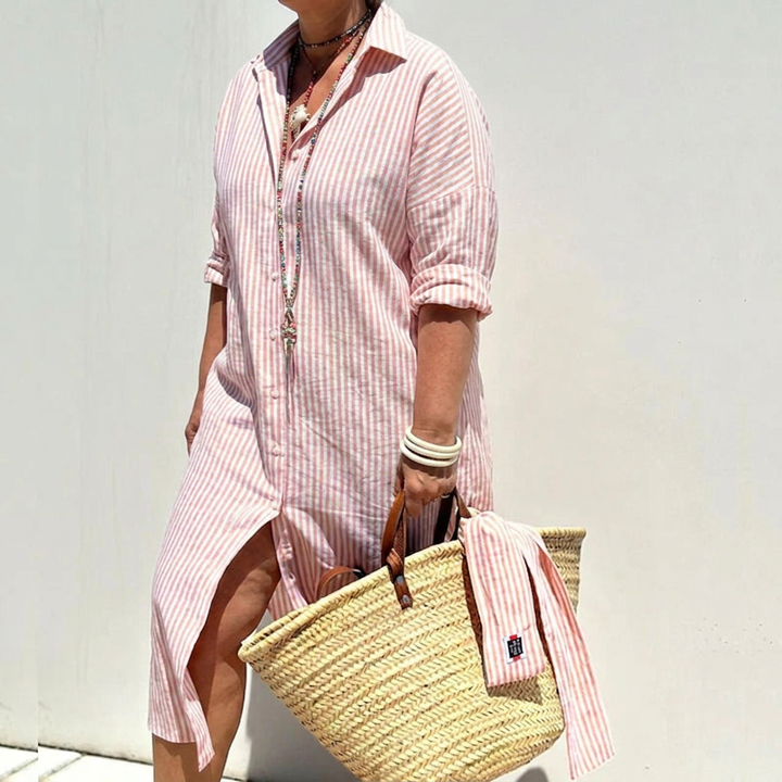 Harlow | Vestito Camicia in Lino con Bottoni per Donna