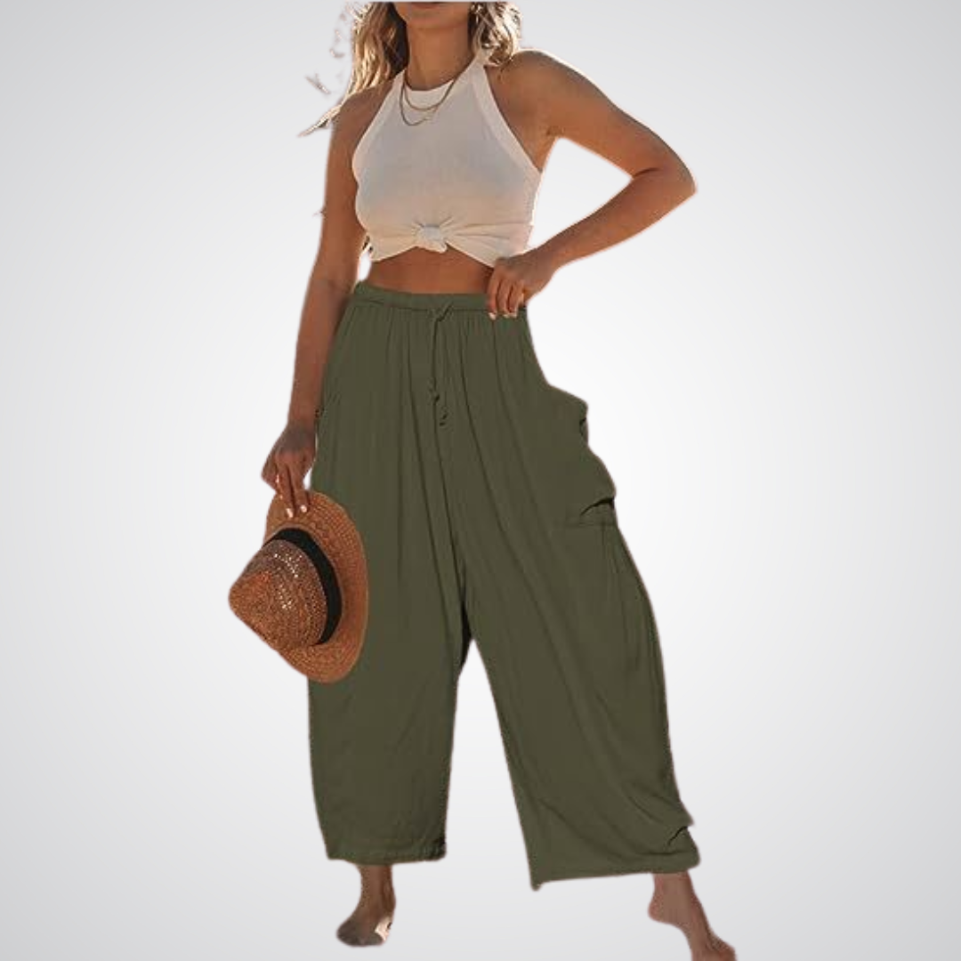 ELENA | Pantaloni Comodi a Gamba Larga