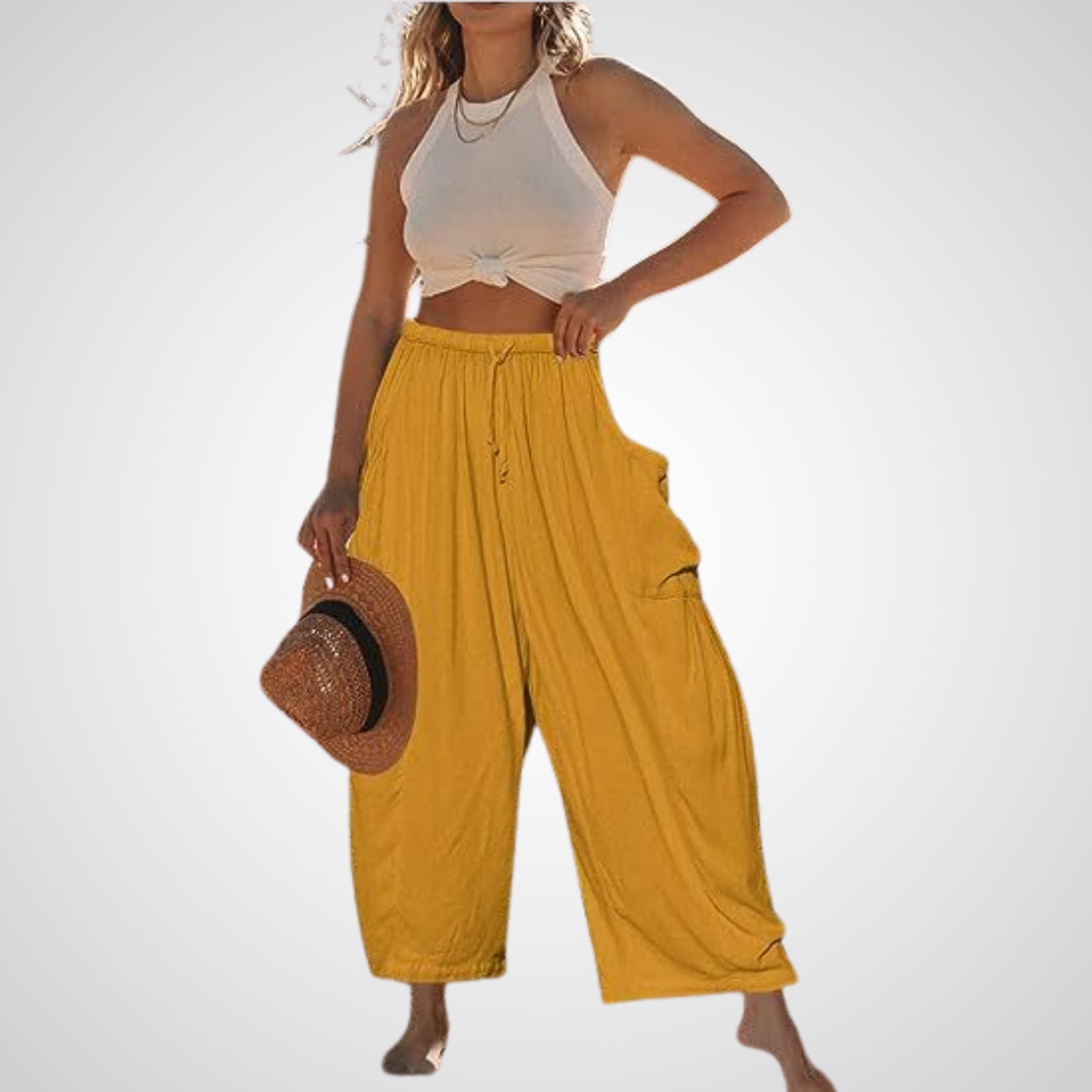ELENA | Pantaloni Comodi a Gamba Larga