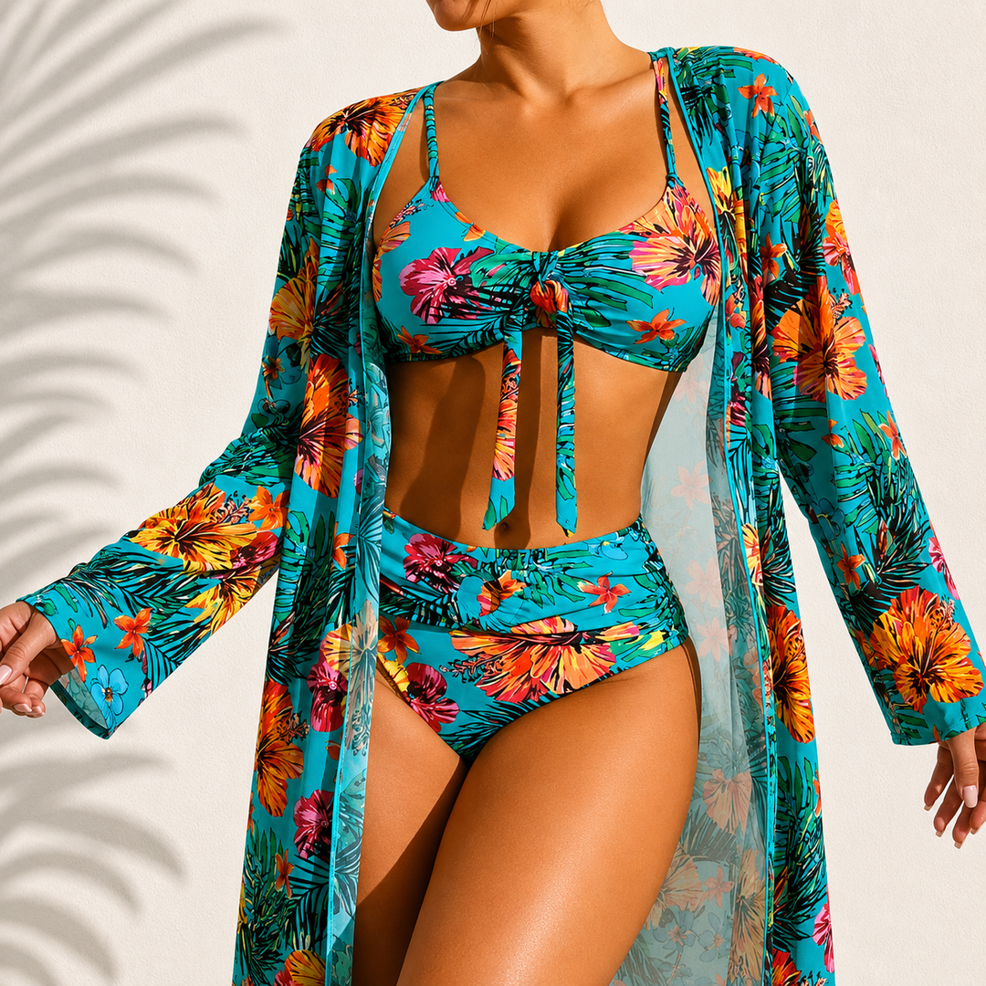 Marie | Bikini 3 Pezzi Elegante Tropicale
