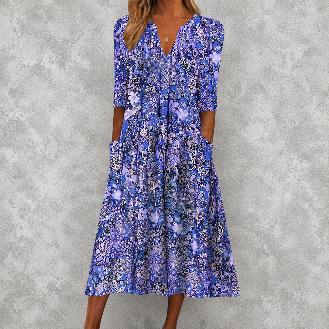 Evelyn | Abito Midi Elegante Con Tasche