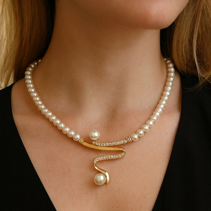 Set di Gioielli Elegante con Perle
