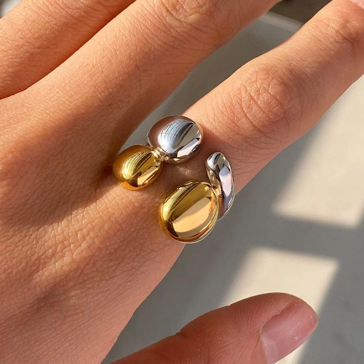 Anello Impilabile Bicolore Oro e Argento