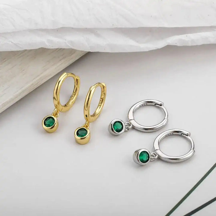 Orecchini in Zircone Verde Brillante