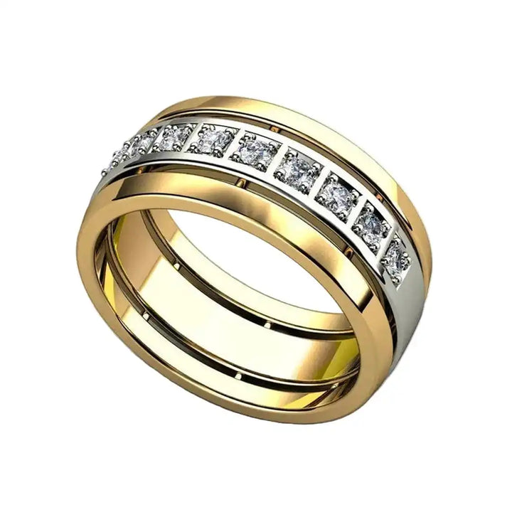 Anello in Zirconia Cubica Bicolore