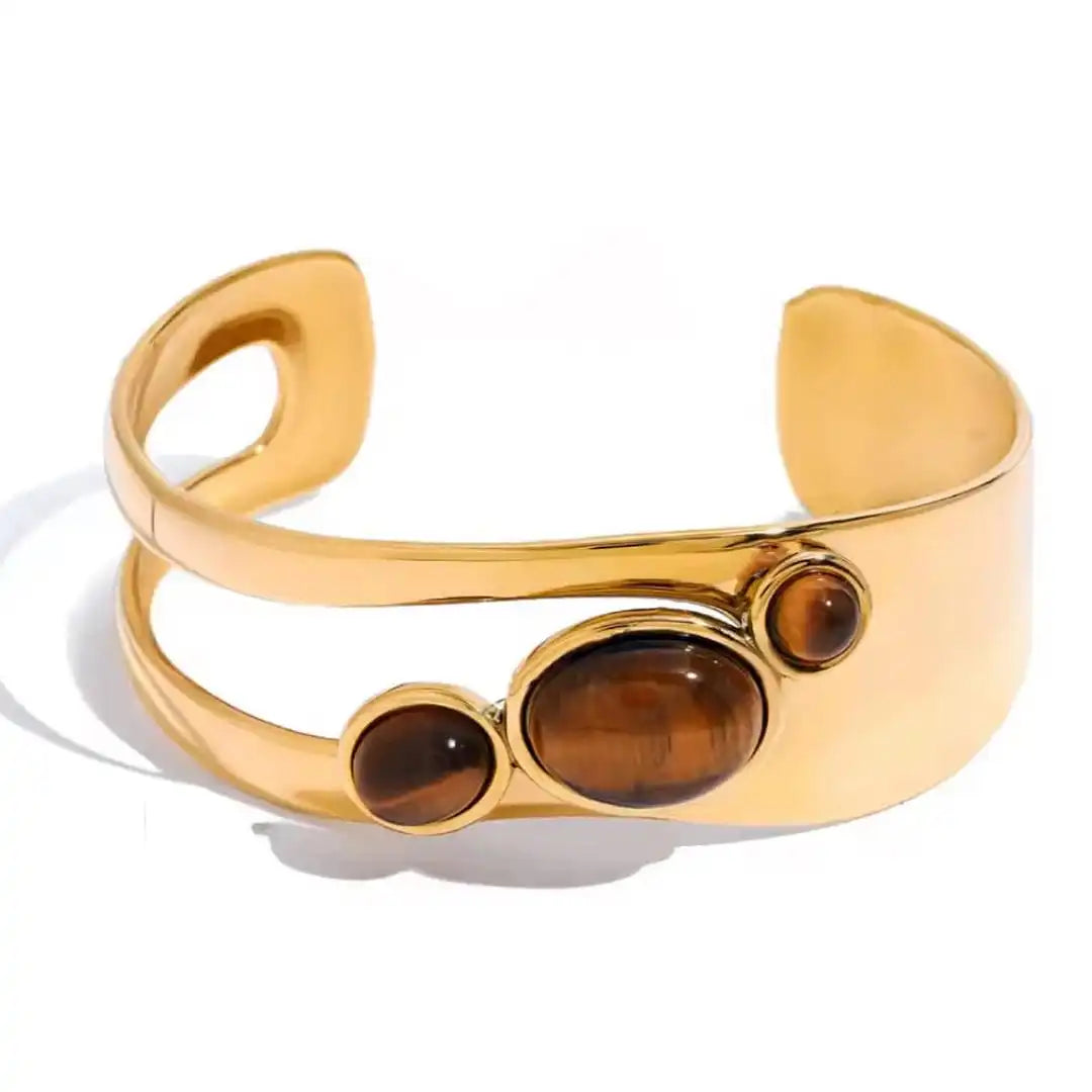 Bracciale Vintage in Occhio di Tigre Dorato