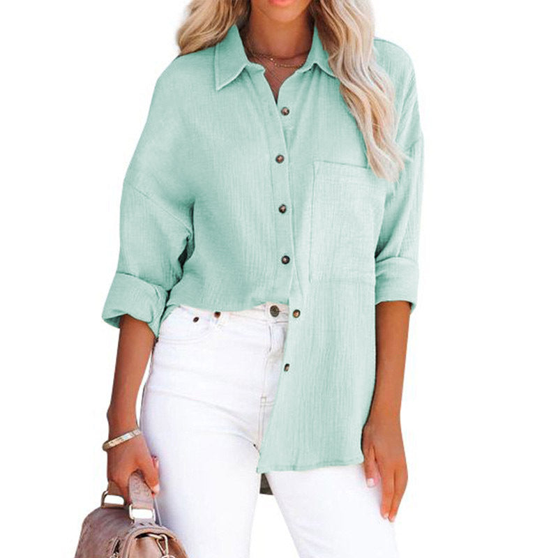 MADELYN | Blusa Casual con Bottoni a Maniche Lunghe