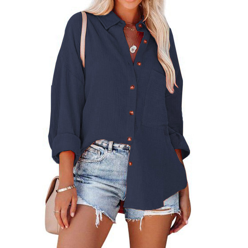 MADELYN | Blusa Casual con Bottoni a Maniche Lunghe