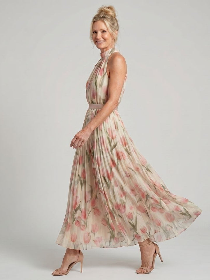 Aurelle | Abito Midi Floreale con Collo All'Incontro