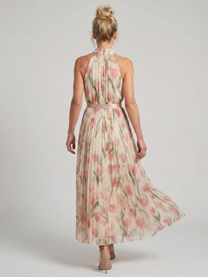Aurelle | Abito Midi Floreale con Collo All'Incontro