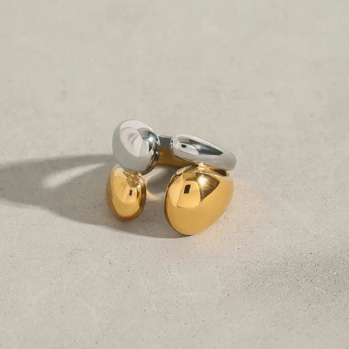 Anello Impilabile Bicolore Oro e Argento