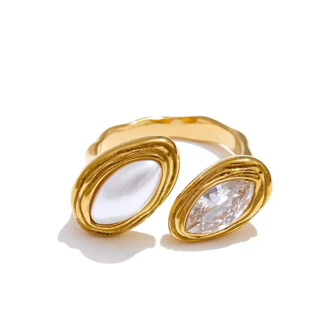 Anello Bypass a Doppia Marquise