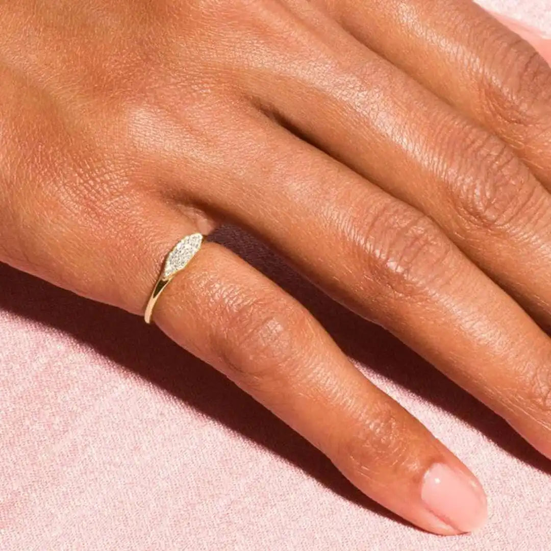 Anello Impilabile Pavé Marquise