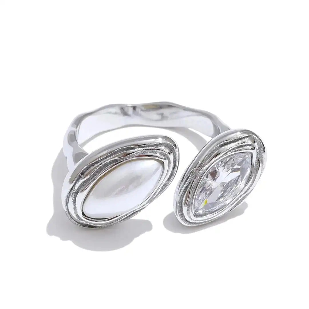 Anello Bypass a Doppia Marquise