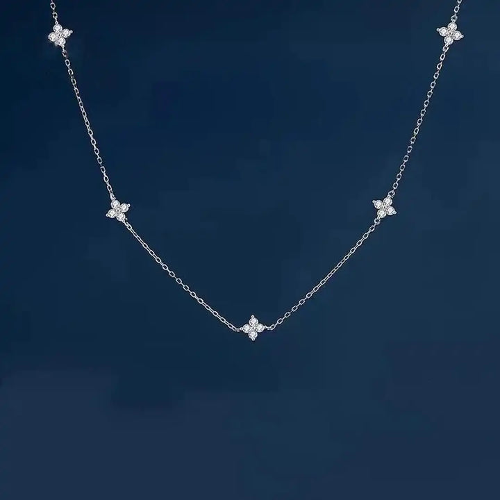 Collana in Zirconia Incastonata a Fiori