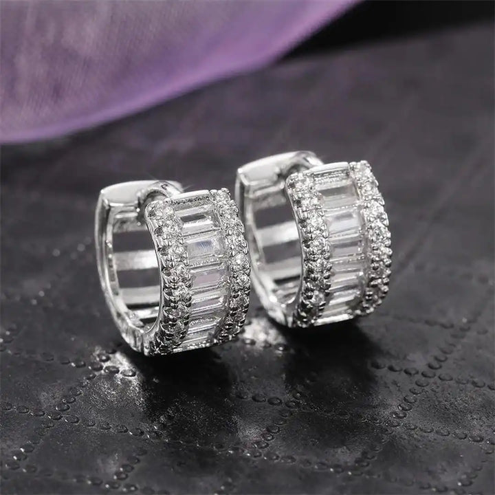 Orecchini a Cerchio Mini Baguette Zirconia