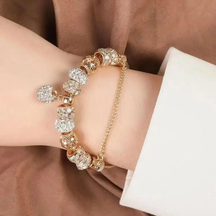 Bracciale a Cuore di Oro Massiccio