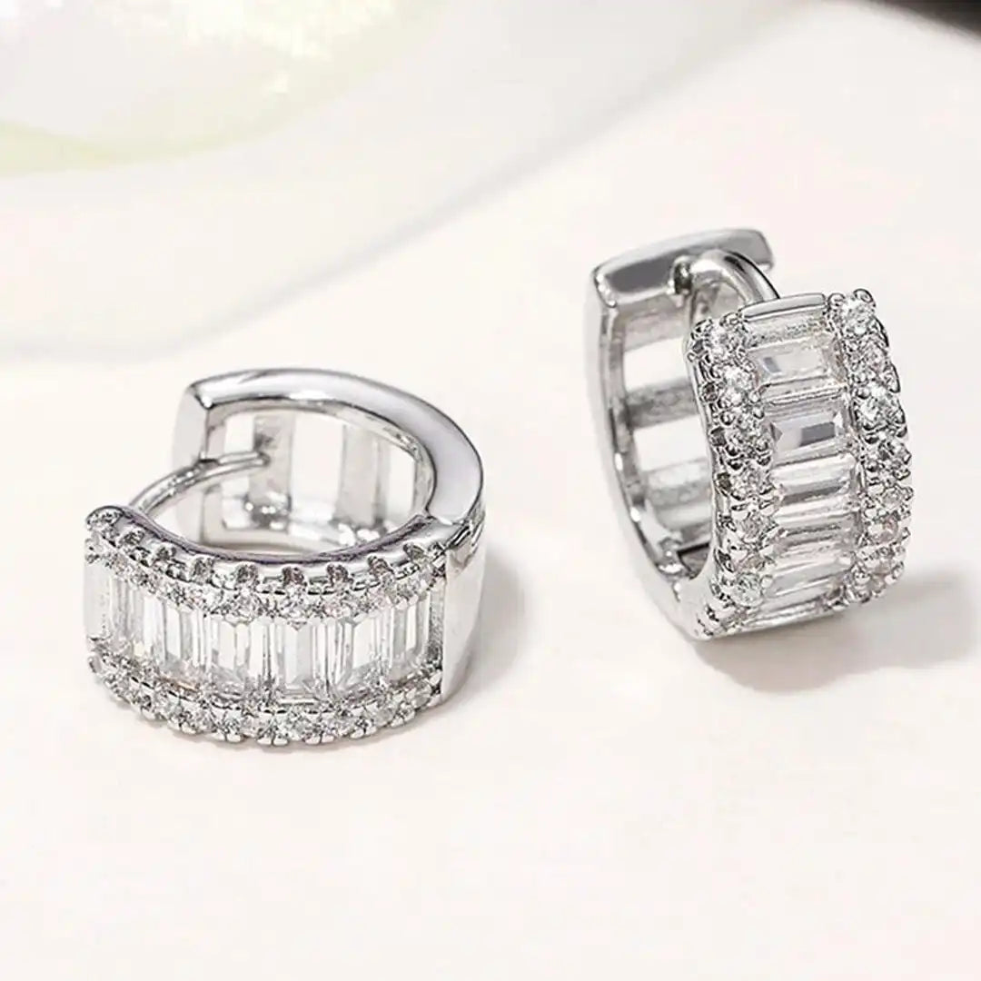 Orecchini a Cerchio Mini Baguette Zirconia
