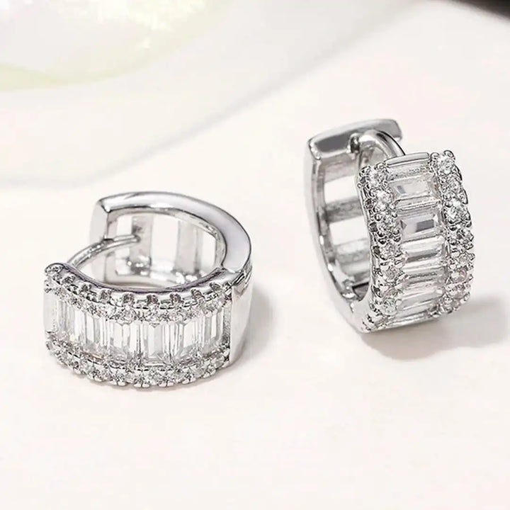 Orecchini a Cerchio Mini Baguette Zirconia