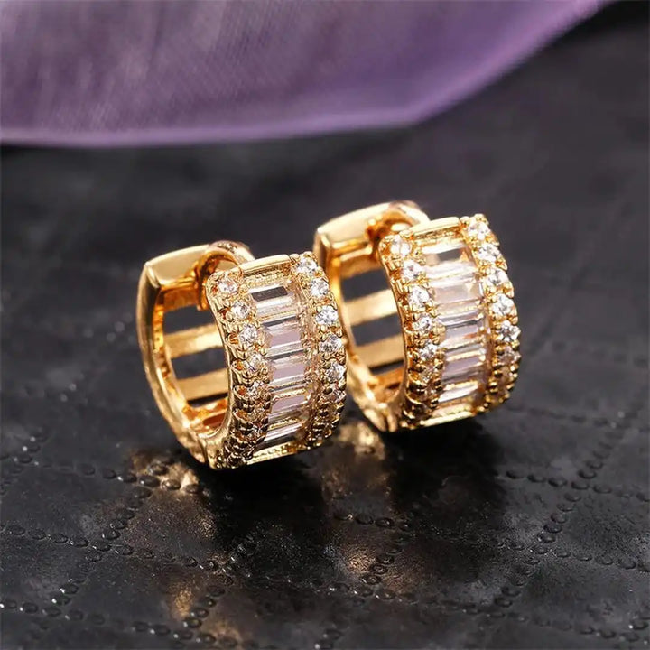 Orecchini a Cerchio Mini Baguette Zirconia