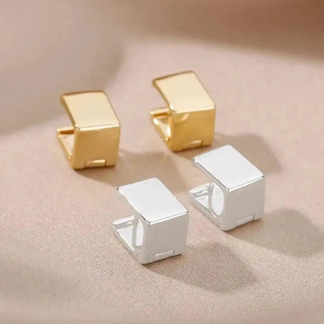 Orecchini Quadrati Geometrici Dorati