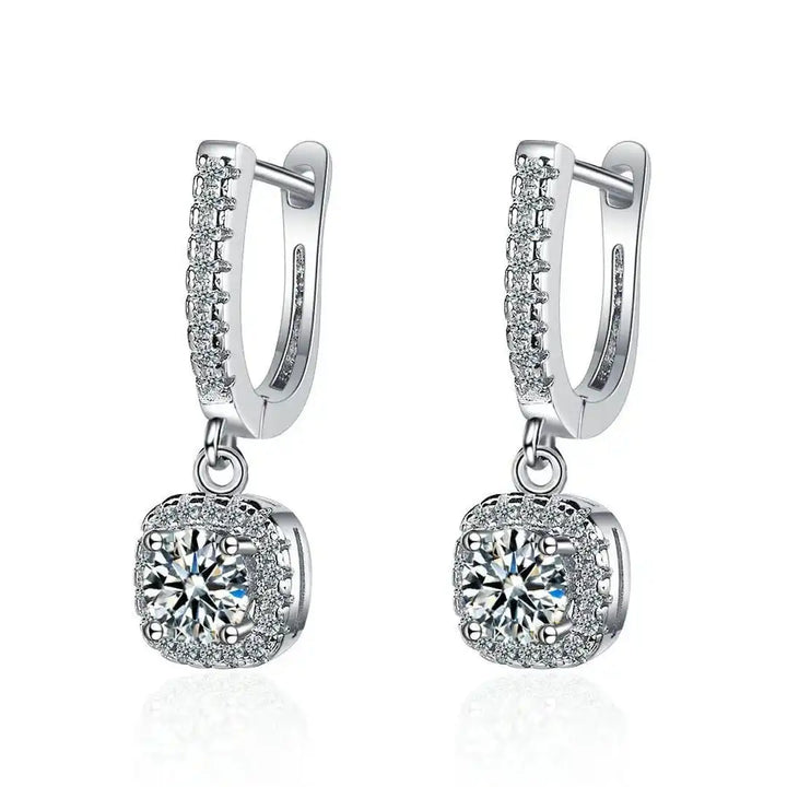 Orecchini in Oro Bianco Classici con Pietra