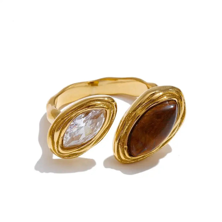 Anello Bypass a Doppia Marquise