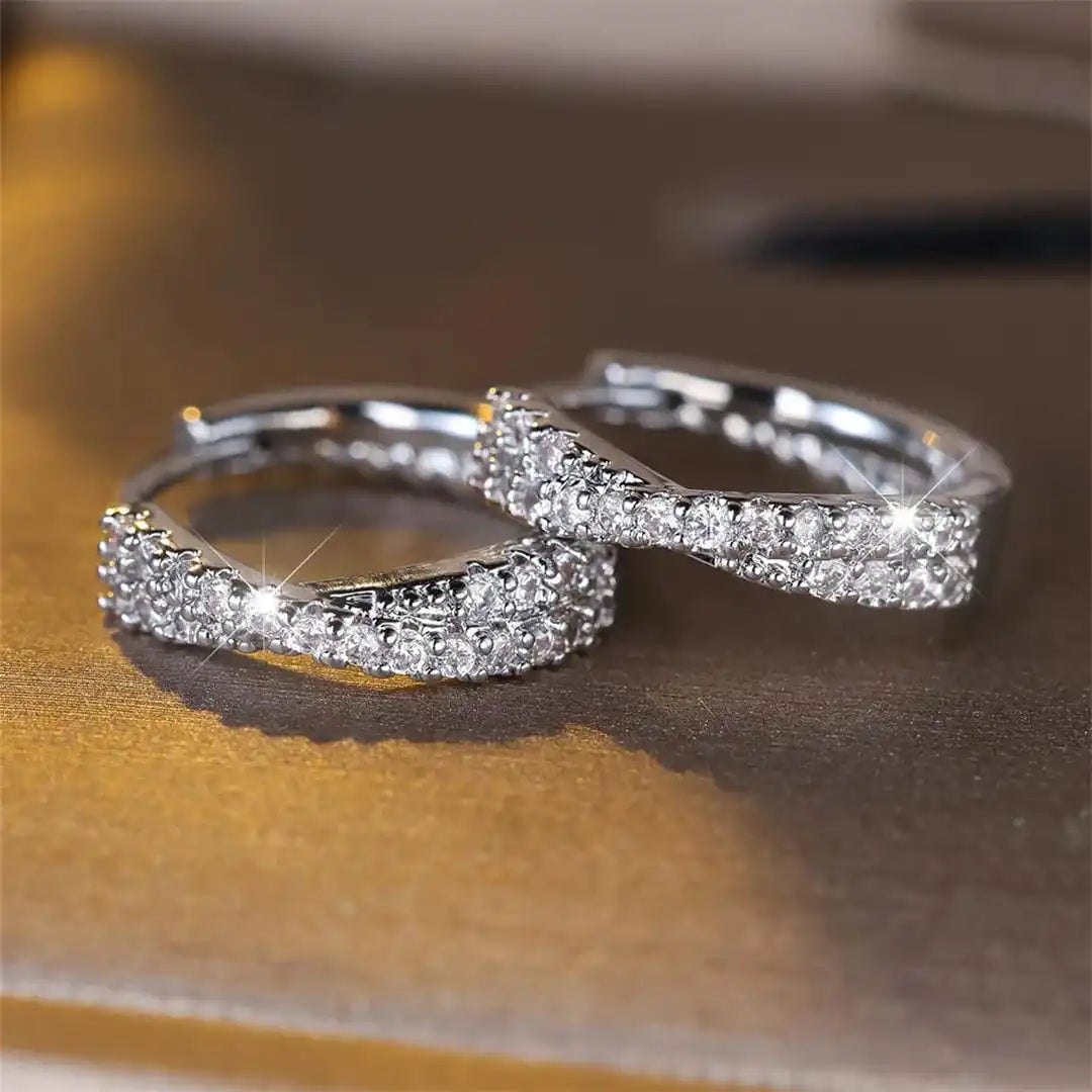 Orecchini a cerchio in zirconia vintage