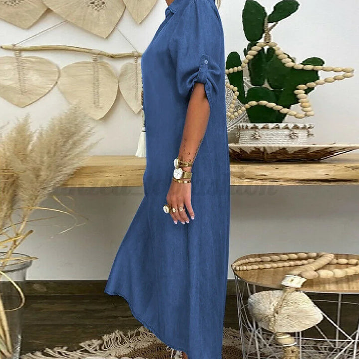 Sadie | Abito Camicia Confortevole in Denim