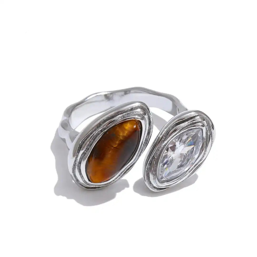 Anello Bypass a Doppia Marquise