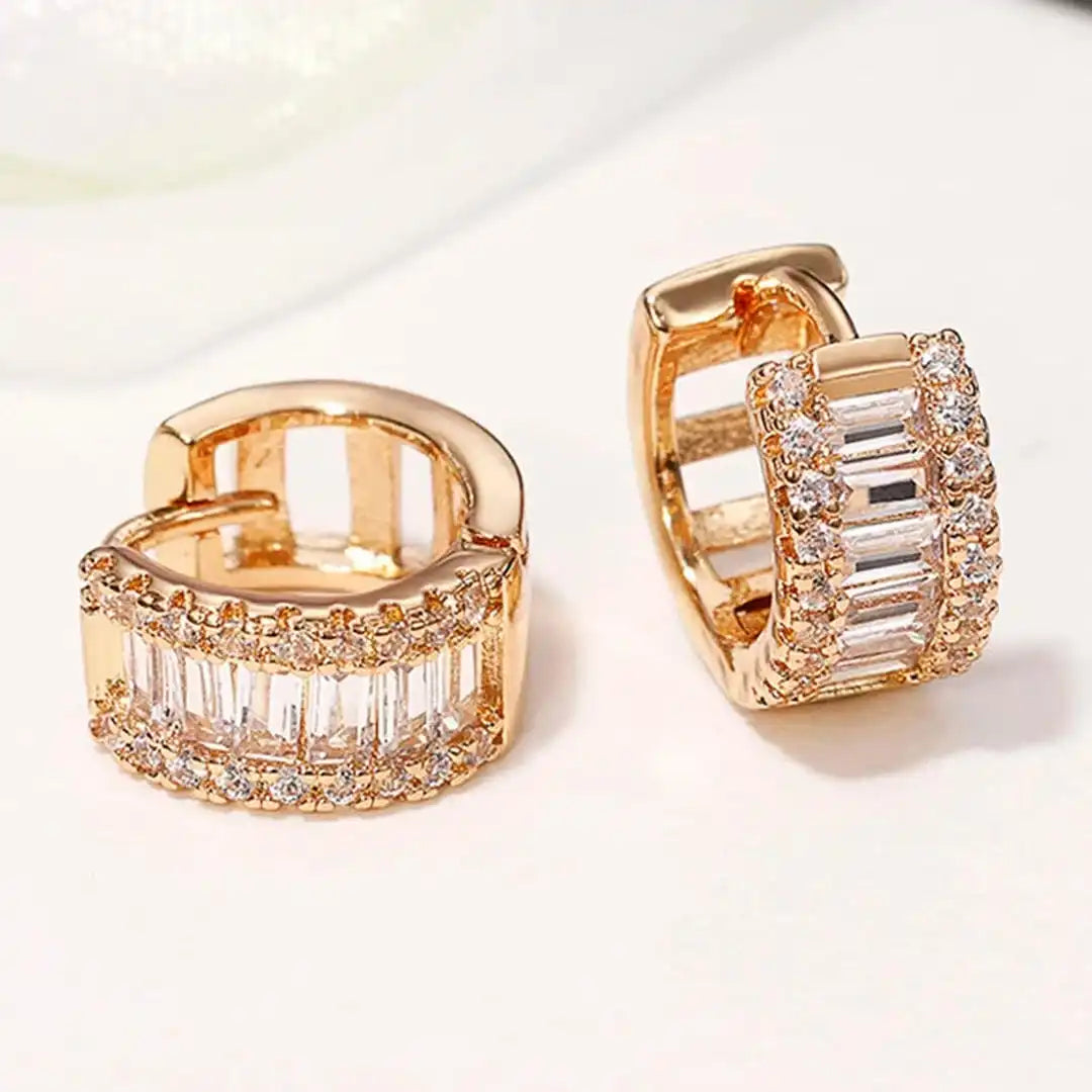 Orecchini a Cerchio Mini Baguette Zirconia
