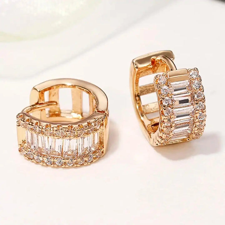 Orecchini a Cerchio Mini Baguette Zirconia