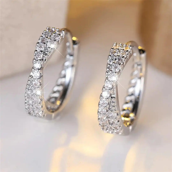 Orecchini a cerchio in zirconia vintage