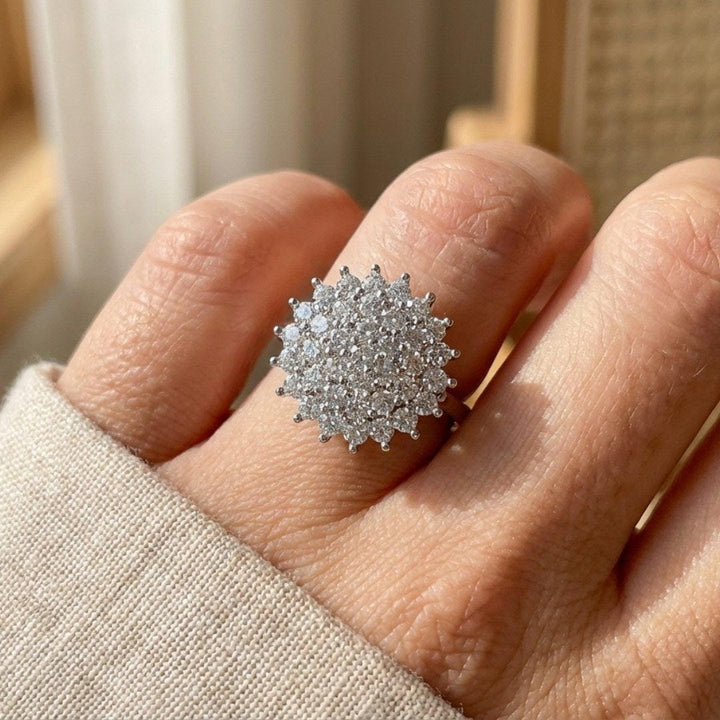 Anello Dichiarazione con Cristalli a Cluster Halo