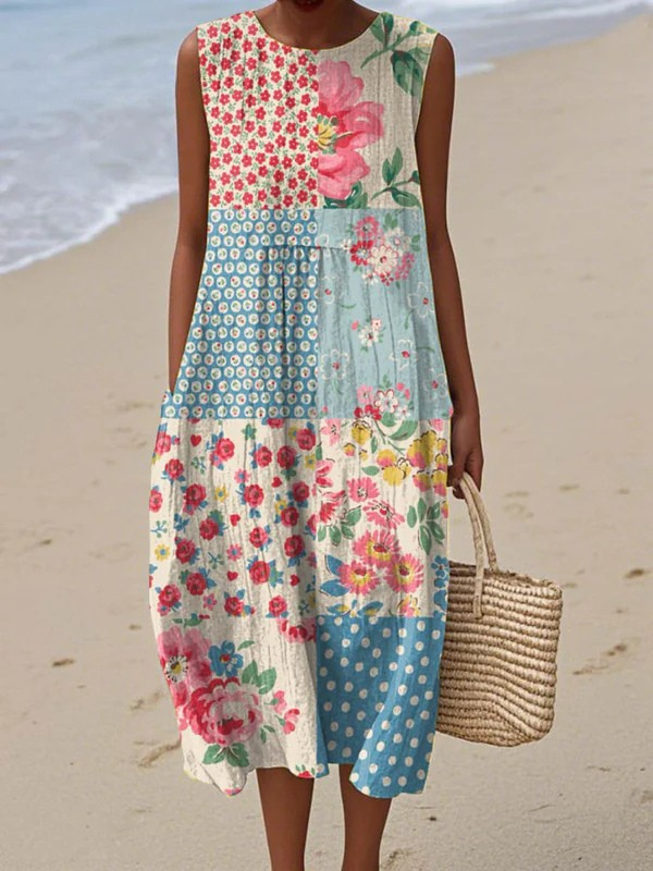 CIELO | Vestito Midi Patchwork