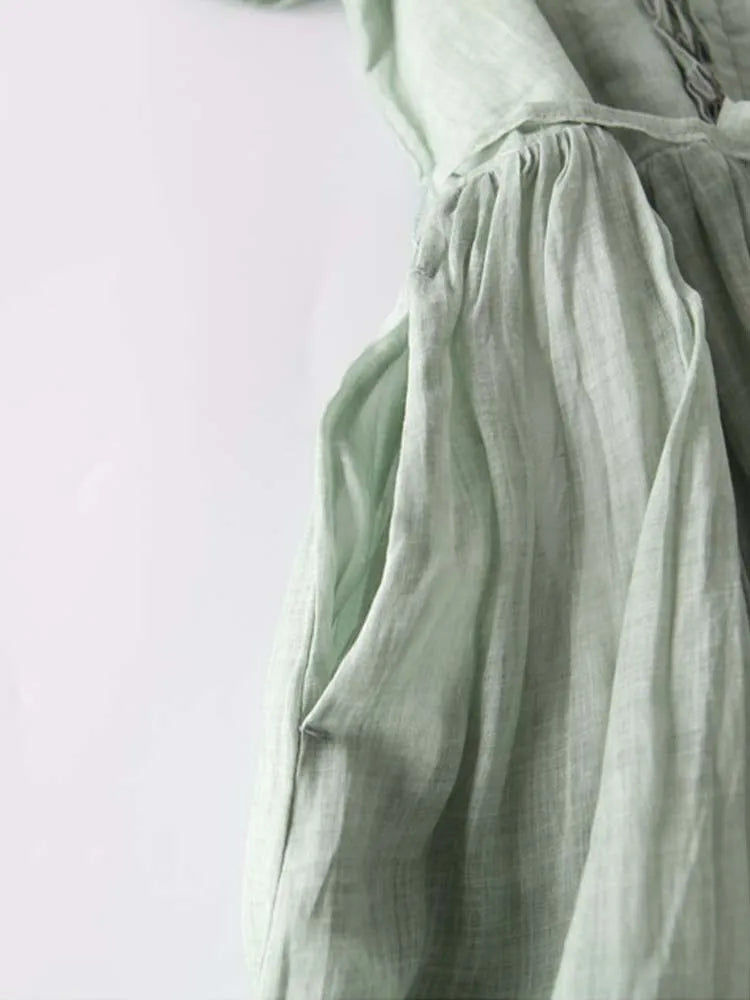 CIELO | Abito da Donna in Stile Retro con Collo Rotondo e Lacci in Vita