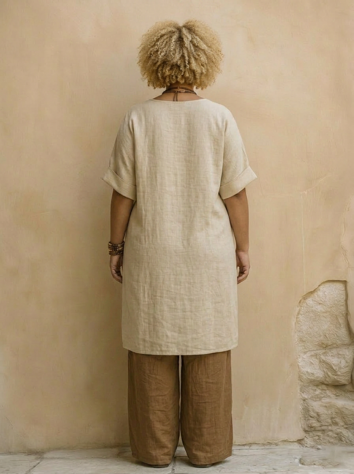 Sophie | Set Tre Pezzi in Grigio Scuro e Marrone con Stampa Tribale