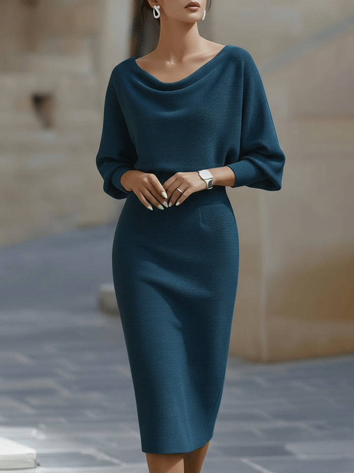 CIELO | White Draped Batwing Midi Dress