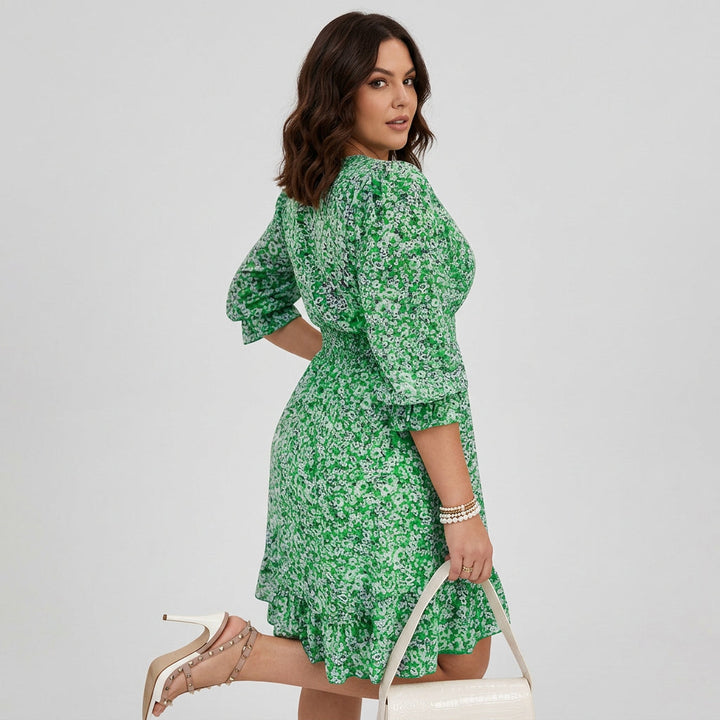 Linnea | Vestito Floreale con Maniche a Palloncino