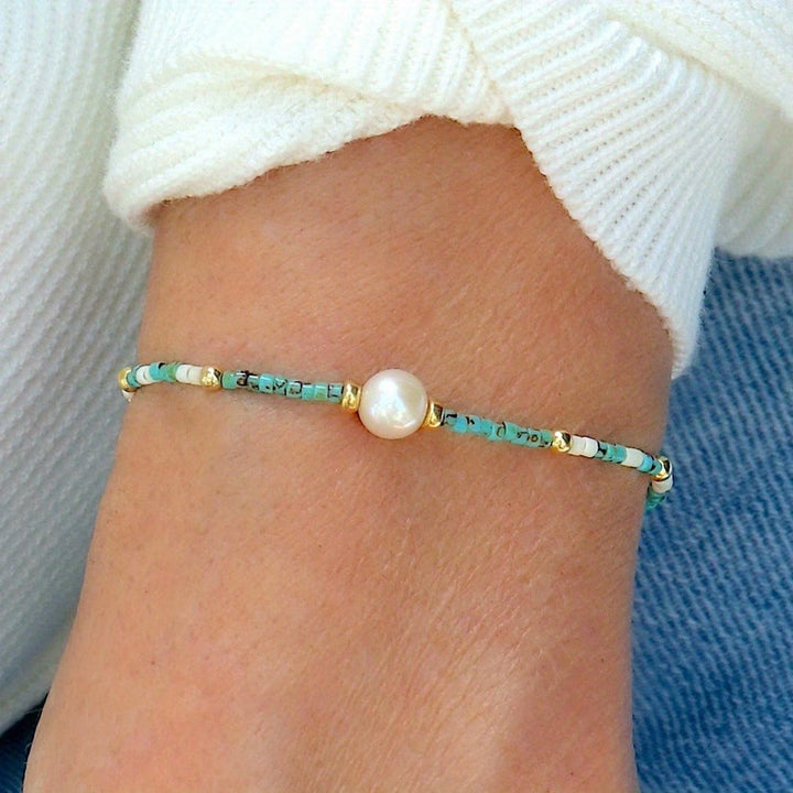 Bracciale Minimal Turquoise e Perla